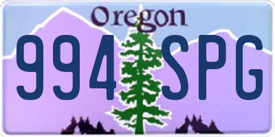 OR license plate 994SPG