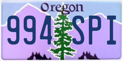 OR license plate 994SPI