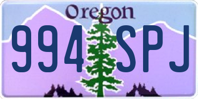 OR license plate 994SPJ