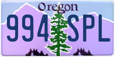 OR license plate 994SPL