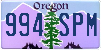 OR license plate 994SPM