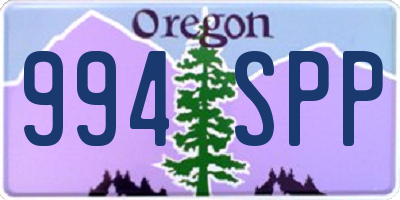 OR license plate 994SPP