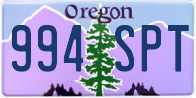 OR license plate 994SPT