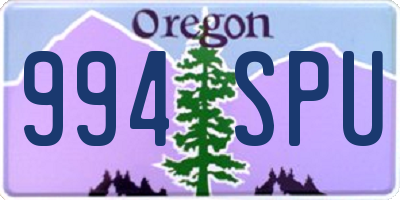 OR license plate 994SPU