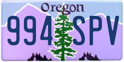 OR license plate 994SPV