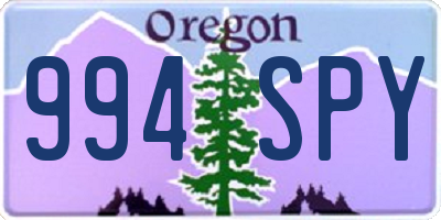 OR license plate 994SPY