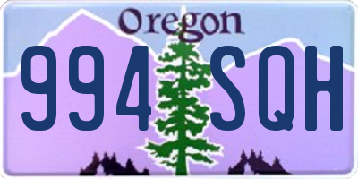 OR license plate 994SQH