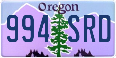 OR license plate 994SRD