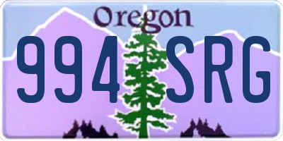 OR license plate 994SRG