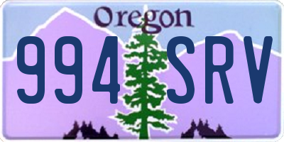 OR license plate 994SRV