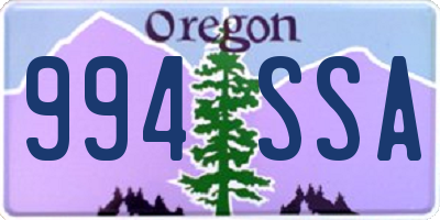 OR license plate 994SSA