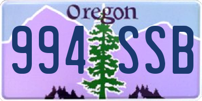 OR license plate 994SSB