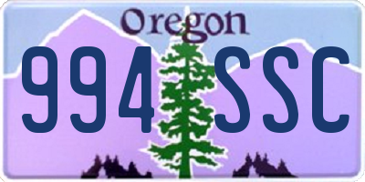 OR license plate 994SSC