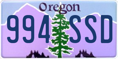 OR license plate 994SSD