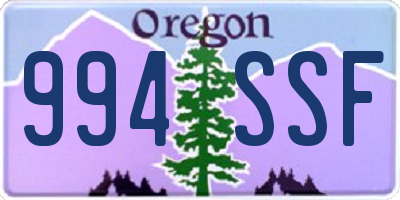 OR license plate 994SSF