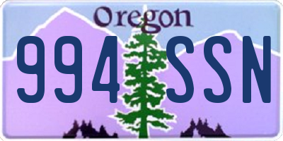 OR license plate 994SSN