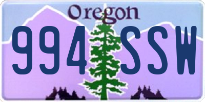 OR license plate 994SSW