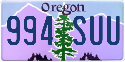 OR license plate 994SUU