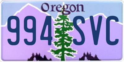 OR license plate 994SVC
