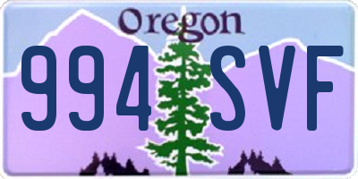 OR license plate 994SVF