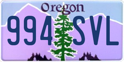 OR license plate 994SVL