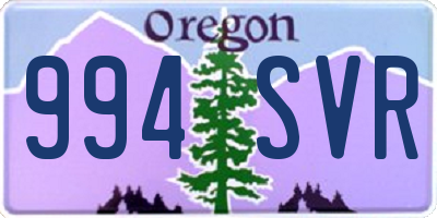 OR license plate 994SVR