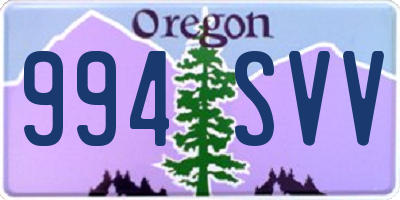 OR license plate 994SVV