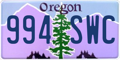 OR license plate 994SWC