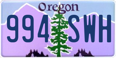 OR license plate 994SWH