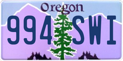 OR license plate 994SWI