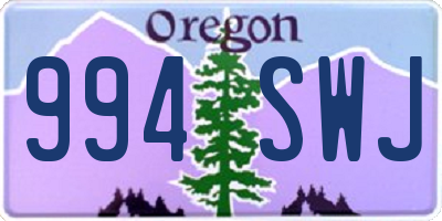 OR license plate 994SWJ