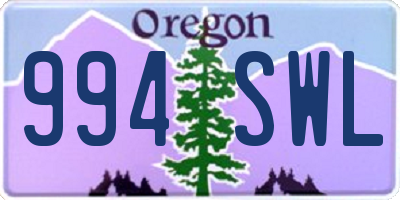 OR license plate 994SWL