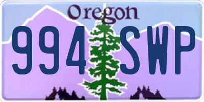 OR license plate 994SWP