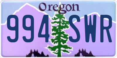 OR license plate 994SWR