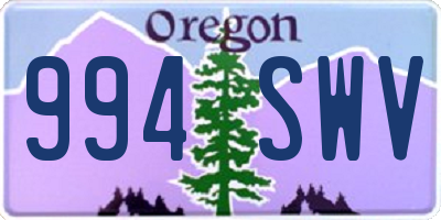OR license plate 994SWV