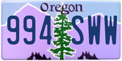OR license plate 994SWW