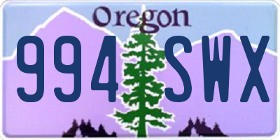 OR license plate 994SWX