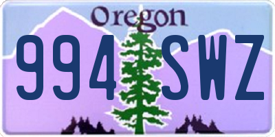 OR license plate 994SWZ