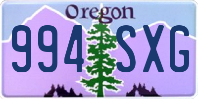 OR license plate 994SXG