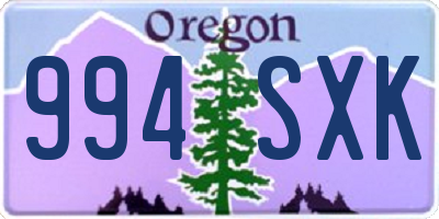 OR license plate 994SXK