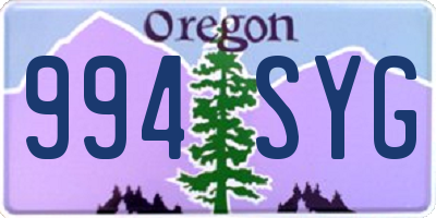 OR license plate 994SYG
