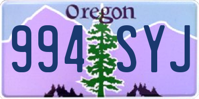 OR license plate 994SYJ