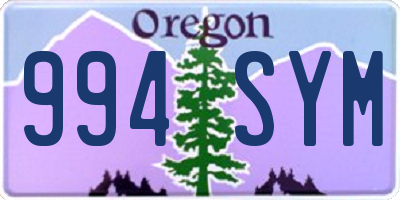 OR license plate 994SYM
