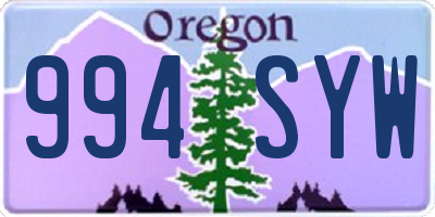 OR license plate 994SYW