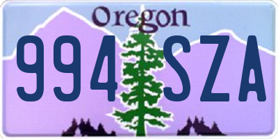 OR license plate 994SZA