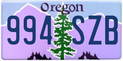 OR license plate 994SZB