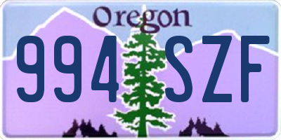OR license plate 994SZF