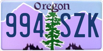 OR license plate 994SZK