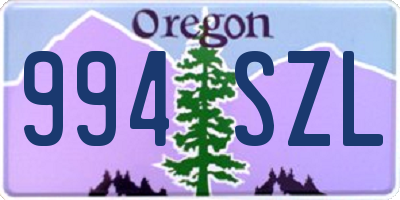 OR license plate 994SZL