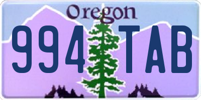 OR license plate 994TAB